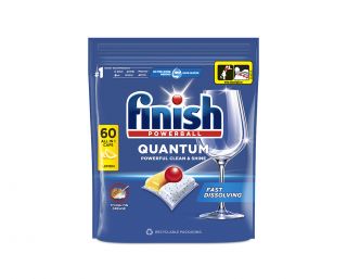 Finish Quantum All in 1 Lemon Sparkle kapsule za strojno pomivanje posode 60 kos (3XL)