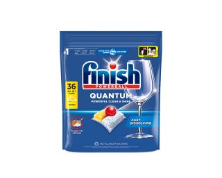 Finish Quantum All in 1 Lemon Sparkle kapsule za strojno pomivanje posode 36 kos (XL)