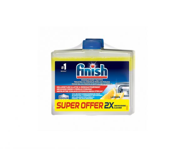 Finish tekočina za čiščenje pomivalnega stroja Lemon Sparkle 2x250 ml