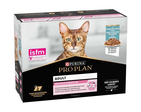 PRO PLAN Delicate Adult, ribe, 10x85 g