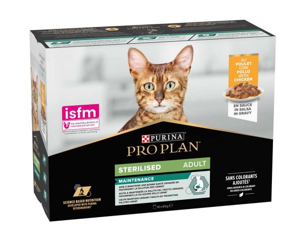 PRO PLAN Sterilized Adult, piščanec, 10x85 g