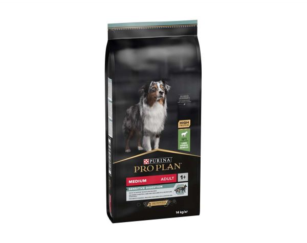 PRO PLAN medium Adult Sensitive Digestion, jagnjetina, 14 kg