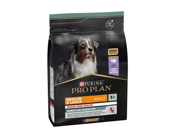 PRO PLAN med&large Adult, puran, 2,5 kg (GRAIN FREE)