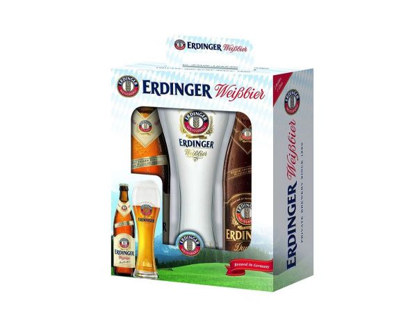 Erdinger Weissbier 5,3% + Dunkel 5,3% set 2+1 kozarec