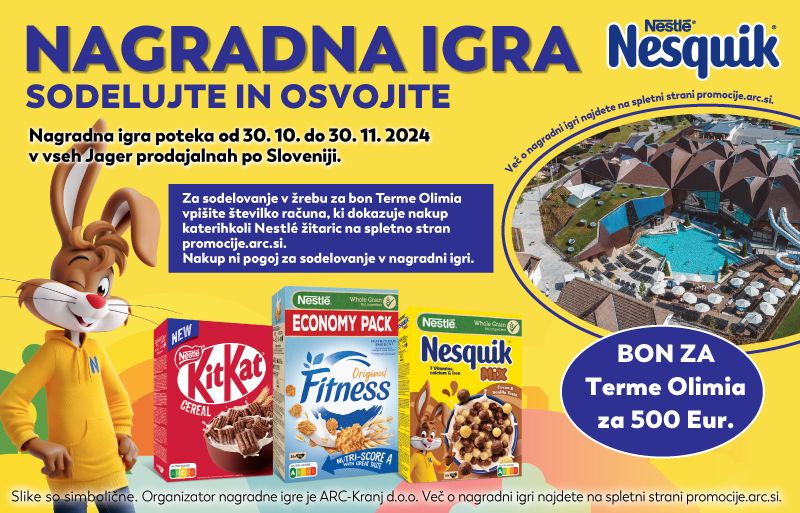 Nestle žitarice nagrajuje v Jager trgovinah
