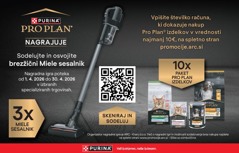 PRO PLAN nagrajuje v MR. PET, TAČKA, PETISH in HOBY PET CENTER trgovinah – april 2026