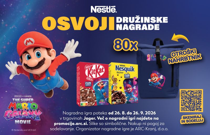 Nestlé žitarice nagrajuje v Jager trgovinah – avgust 2026