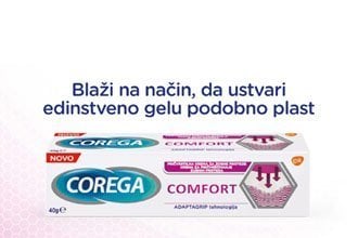Corega Comfort - novost v družini pričvrstilnih krem Corega za proteze