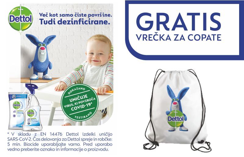 Dettol obdaruje  - GRATIS VREČKA ZA COPATE