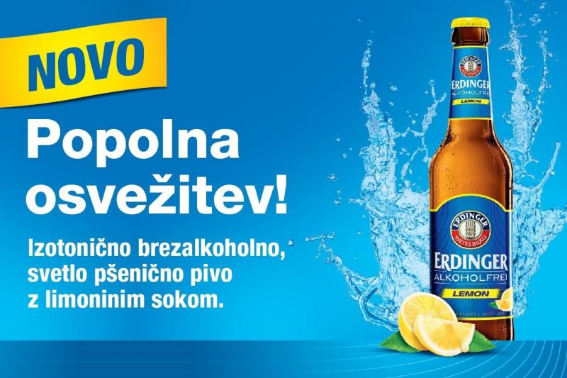 Erdinger Alkoholfrei Lemon brezalkoholno pivo -  izotonik z limoninim sokom