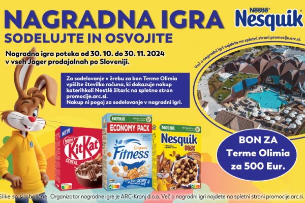 Nestle žitarice nagrajuje v Jager trgovinah Nestle žitarice nagrajuje v Jager trgovinah