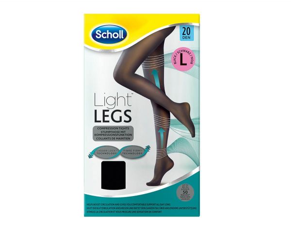 Scholl Kompresijske hlačne nogavice Light Legs 20 DEN L Črna barva